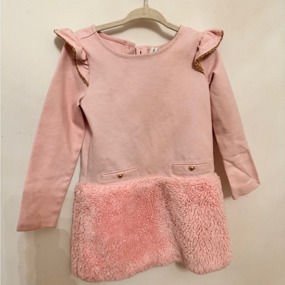 Janie and Jack Blush Pink Dress with Gold Accents